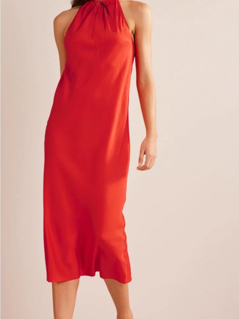 Cherry Tomato Tie Back Slip Midi Boden Dress - Women's